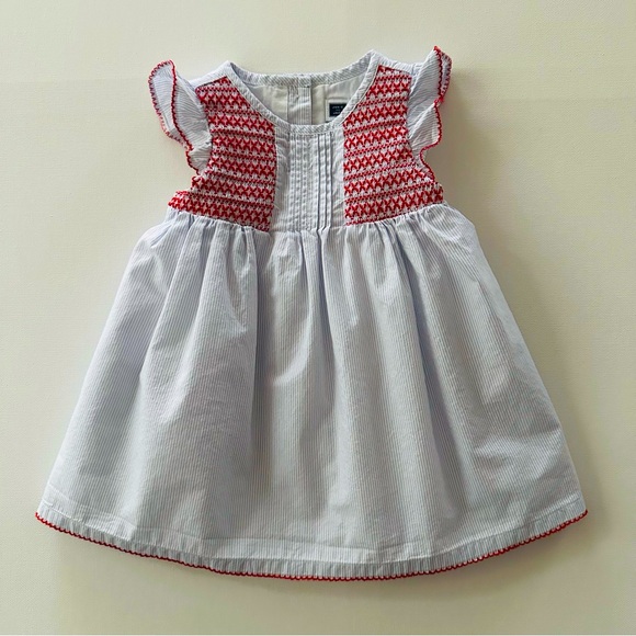 Janie and Jack Other - Janie and Jack 3-6 Months Baby Girl Smocked Dress Blue Red